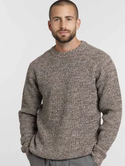 Pull col rond coloris expresso homme