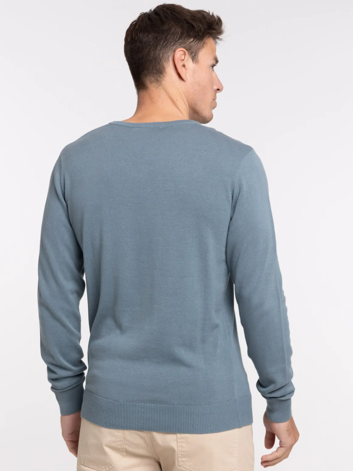 Pull col rond coloris tonnerre homme