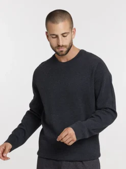 Pull col rond coloris volcan homme