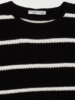 Pull col rond rayé fille (XXS-M)