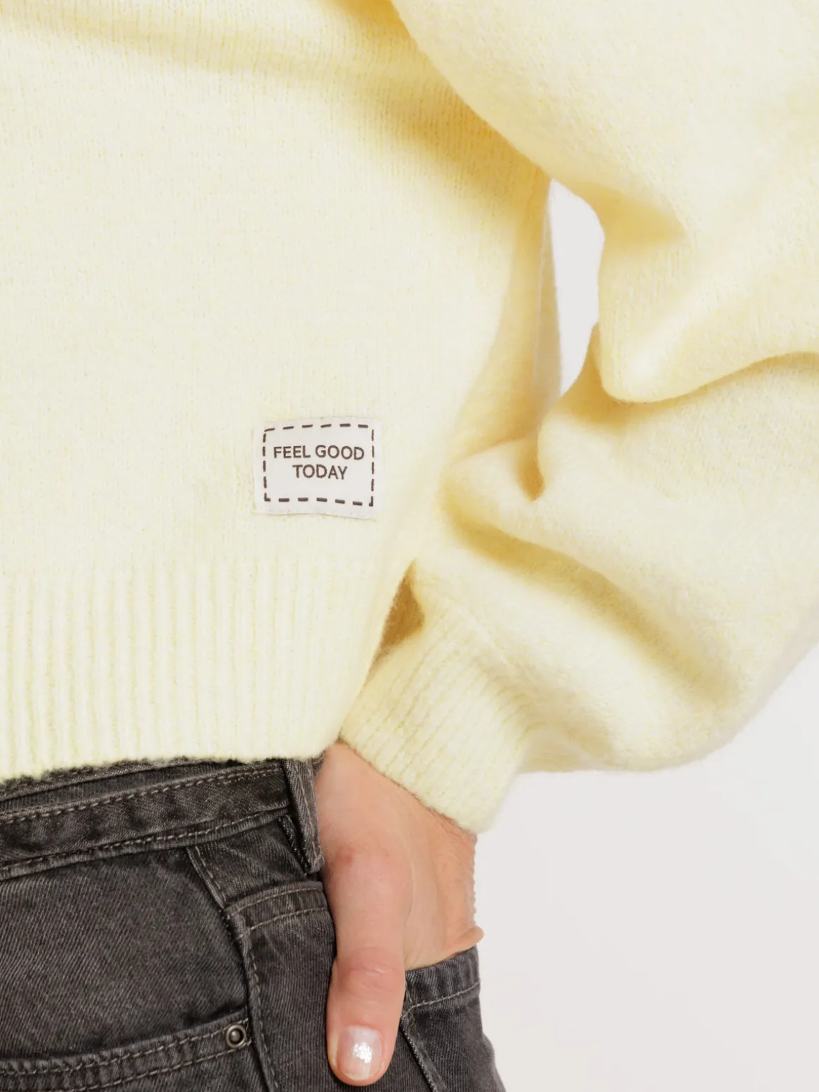 Pull col rond vanille femme