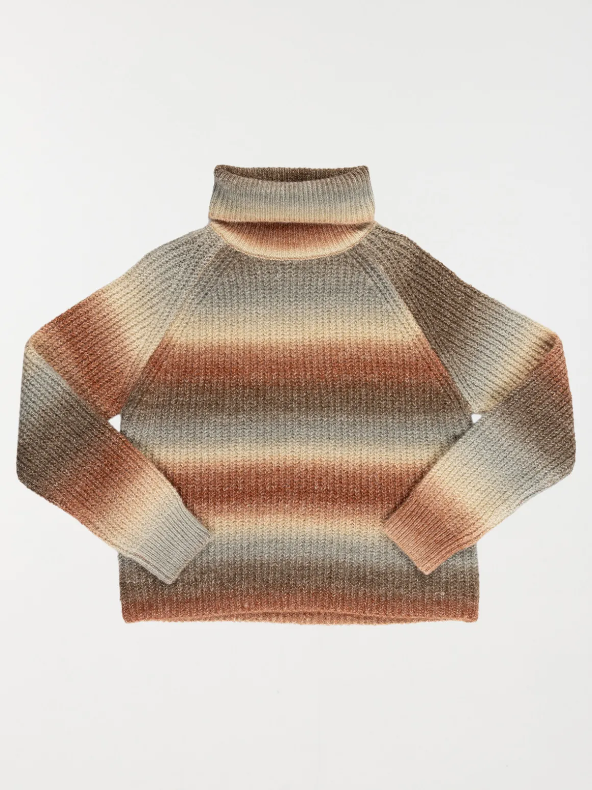 Pull col roulé multicolore fille (XXS-M)
