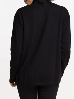 Pull col roulé noir femme