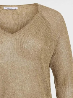 Pull col V caramel grande taille femme