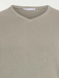 Pull col V grande taille homme