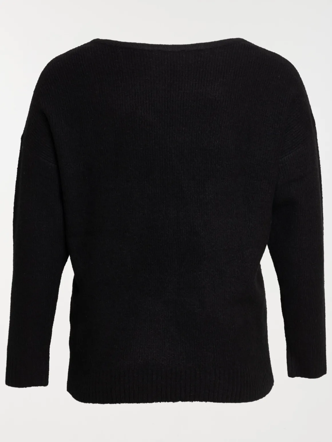 Pull col V noir femme grande taille
