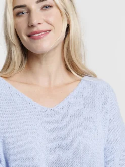 Pull col V tout doux femme