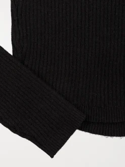 Pull court col rond noir fille (XXS-M)