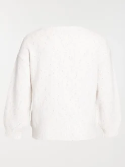 Pull écru col rond grande taille femme