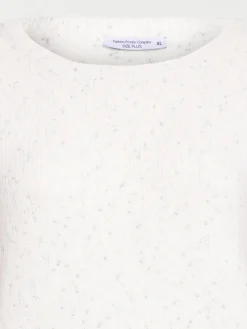 Pull écru col rond grande taille femme