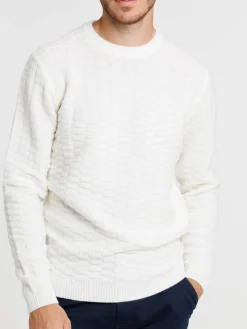 Pull écru relief homme