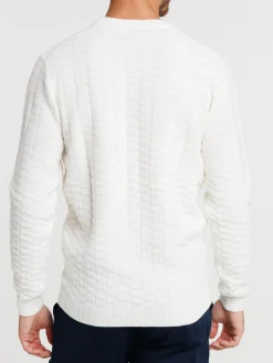 Pull écru relief homme