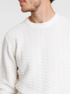 Pull écru relief homme