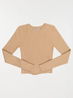 Pull côtelé camel doux fille (XXS-M)