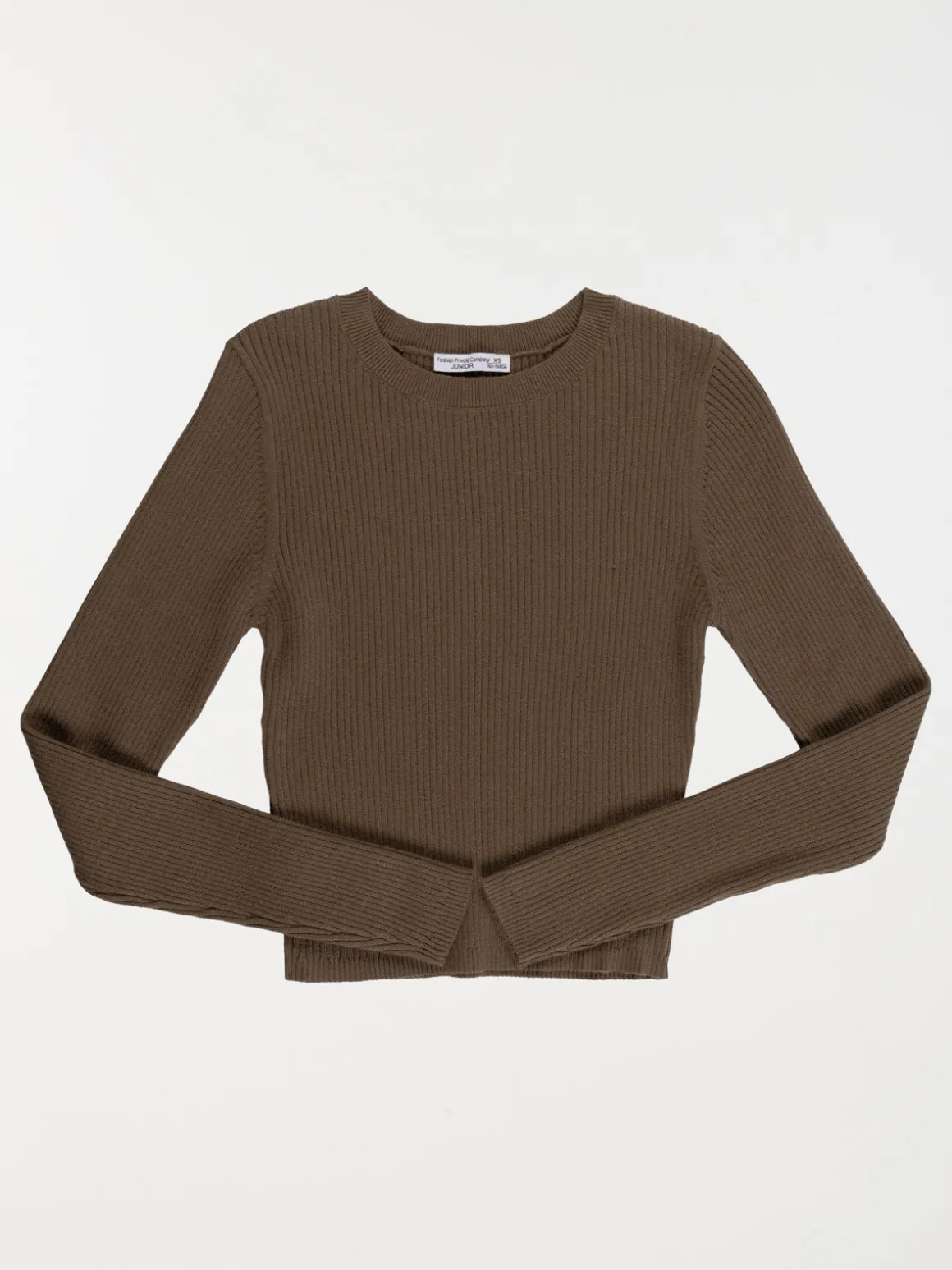 Pull côtelé vert fougère fille (XXS-M)
