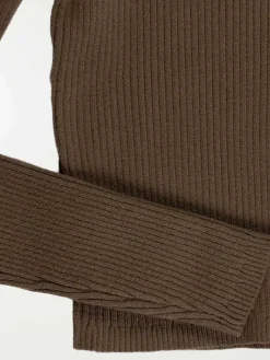 Pull côtelé vert fougère fille (XXS-M)