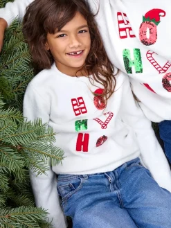 Pull de Noël ho ho ho fille (3-12A)