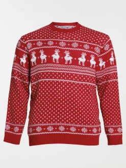 Pull de noël rouge grande taille homme