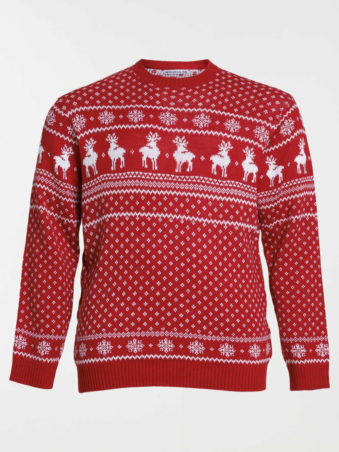 Pull de noël rouge grande taille homme