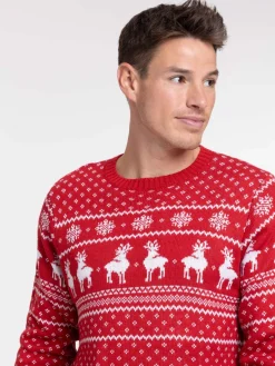 Pull de Noël rouge opéra homme