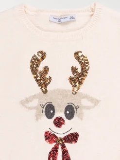 Pull de Noël sequins fille (3-12A)