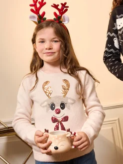 Pull de Noël sequins fille (3-12A)