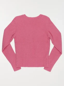 Pull doux rose fluo fille (XXS-M)