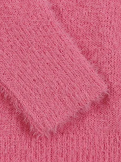 Pull doux rose fluo fille (XXS-M)