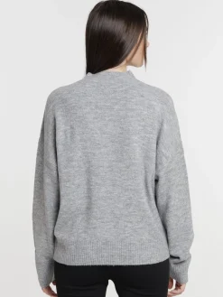 Pull femme col montant basique