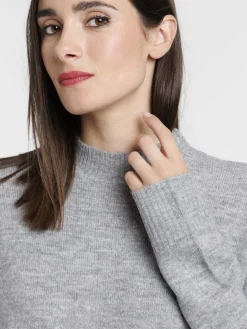 Pull femme col montant basique