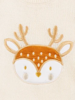 Pull fille motif cerf (3-36M)