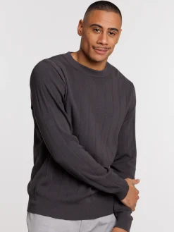 Pull fin col rond homme