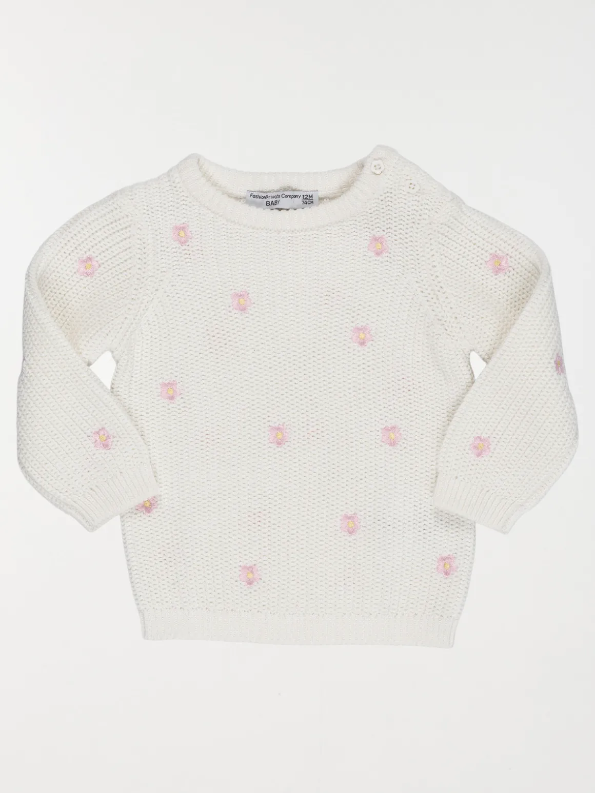 Pull fleurs brodées fille (3-36M)
