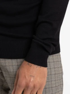 Pull homme col montant noir homme