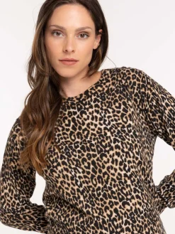 Pull léopard femme