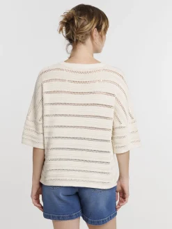 Pull maille ajourée femme