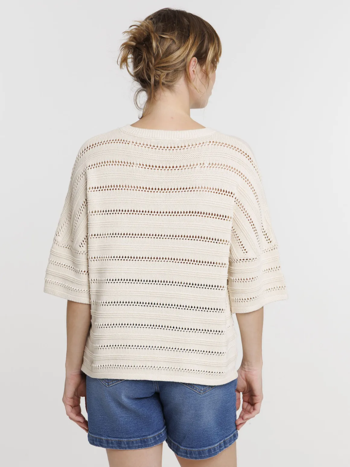 Pull maille ajourée femme