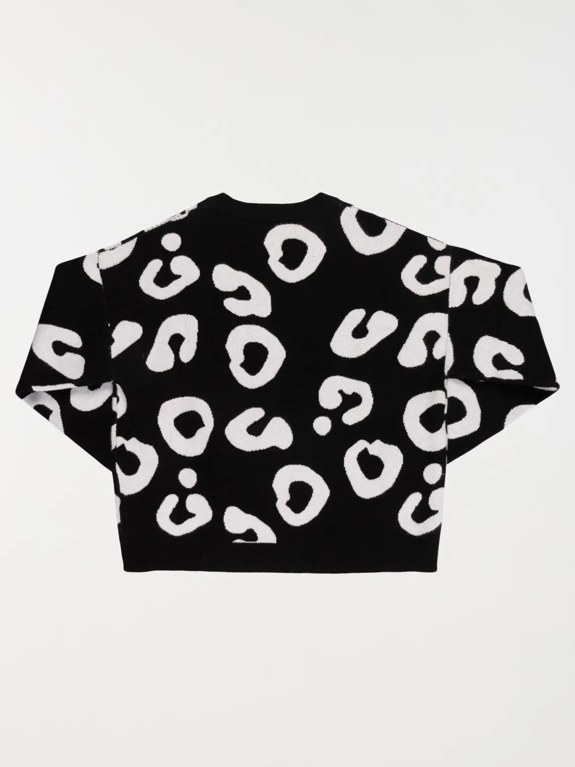 Pull noir col rond motif fille (XXS-M)