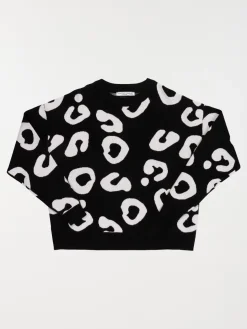Pull noir col rond motif fille (XXS-M)