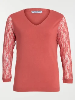 Pull orange minéral grande taille femme