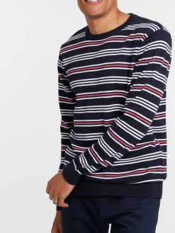 Pull rayé 100% coton homme