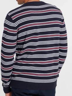 Pull rayé 100% coton homme