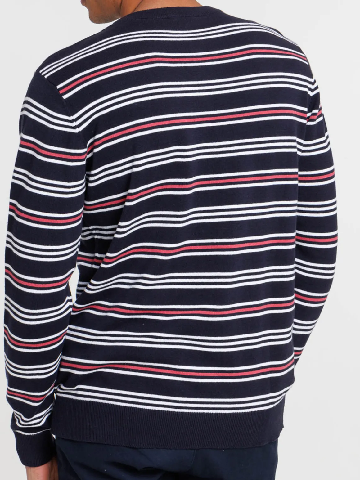 Pull rayé 100% coton homme