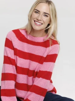 Pull rayé col rond femme