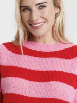Pull rayé col rond femme
