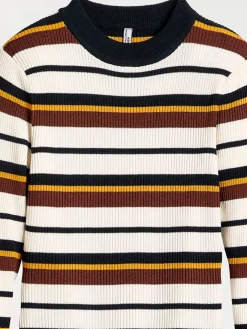Pull rayé coloris écru femme