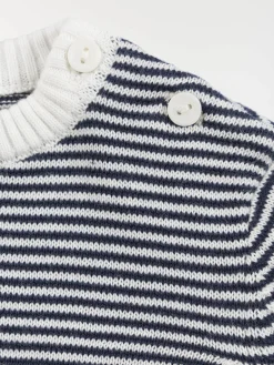 Pull rayé marine garçon (3-36M)
