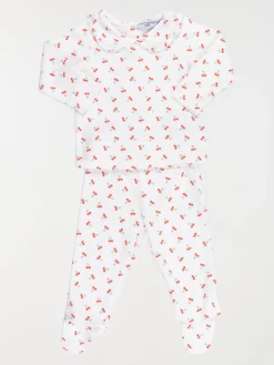 Pyjama cerise col claudine fille (6-36M)