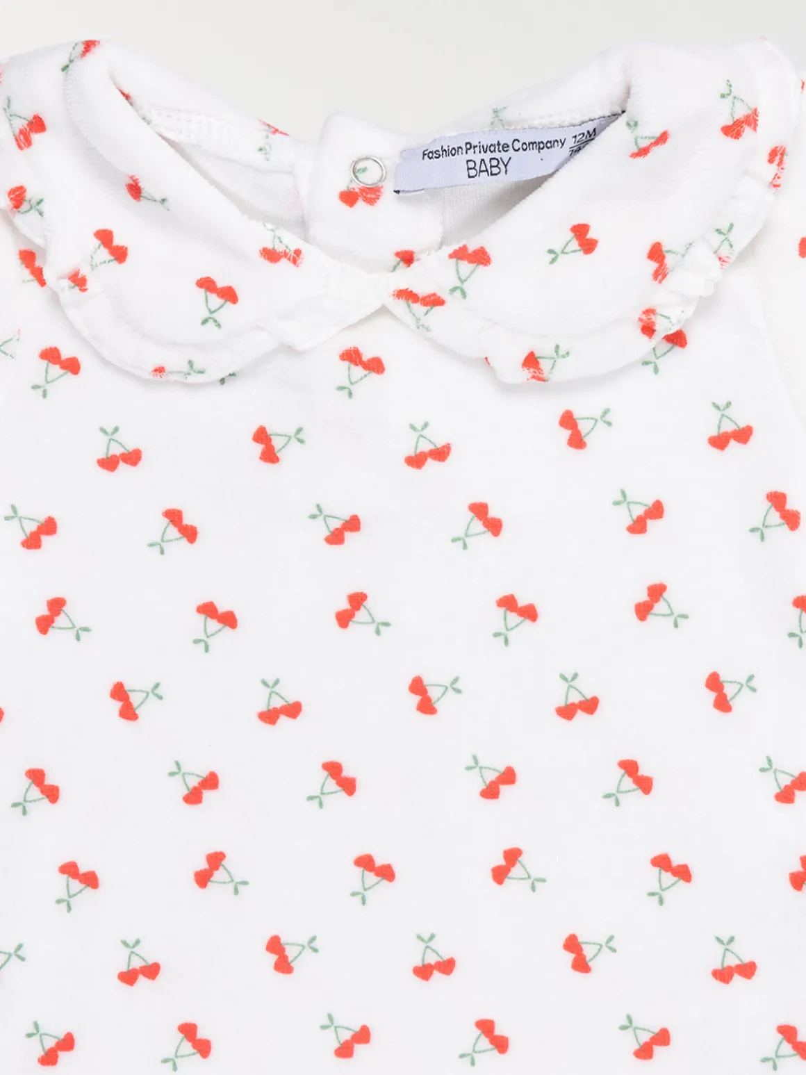Pyjama cerise col claudine fille (6-36M)