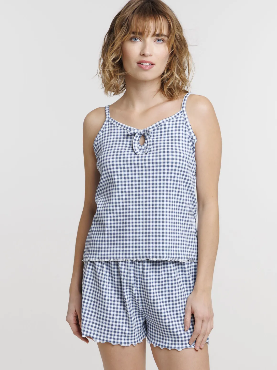 Pyjama femme à carreaux